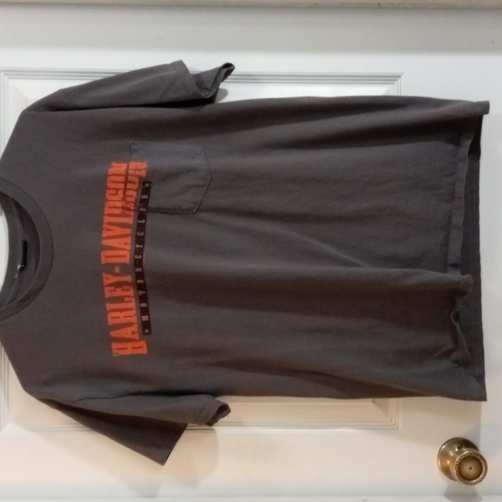 Harley-Davidson Gray Short Sleeve Pocket Tee Men’s Large - Picture 2 of 6